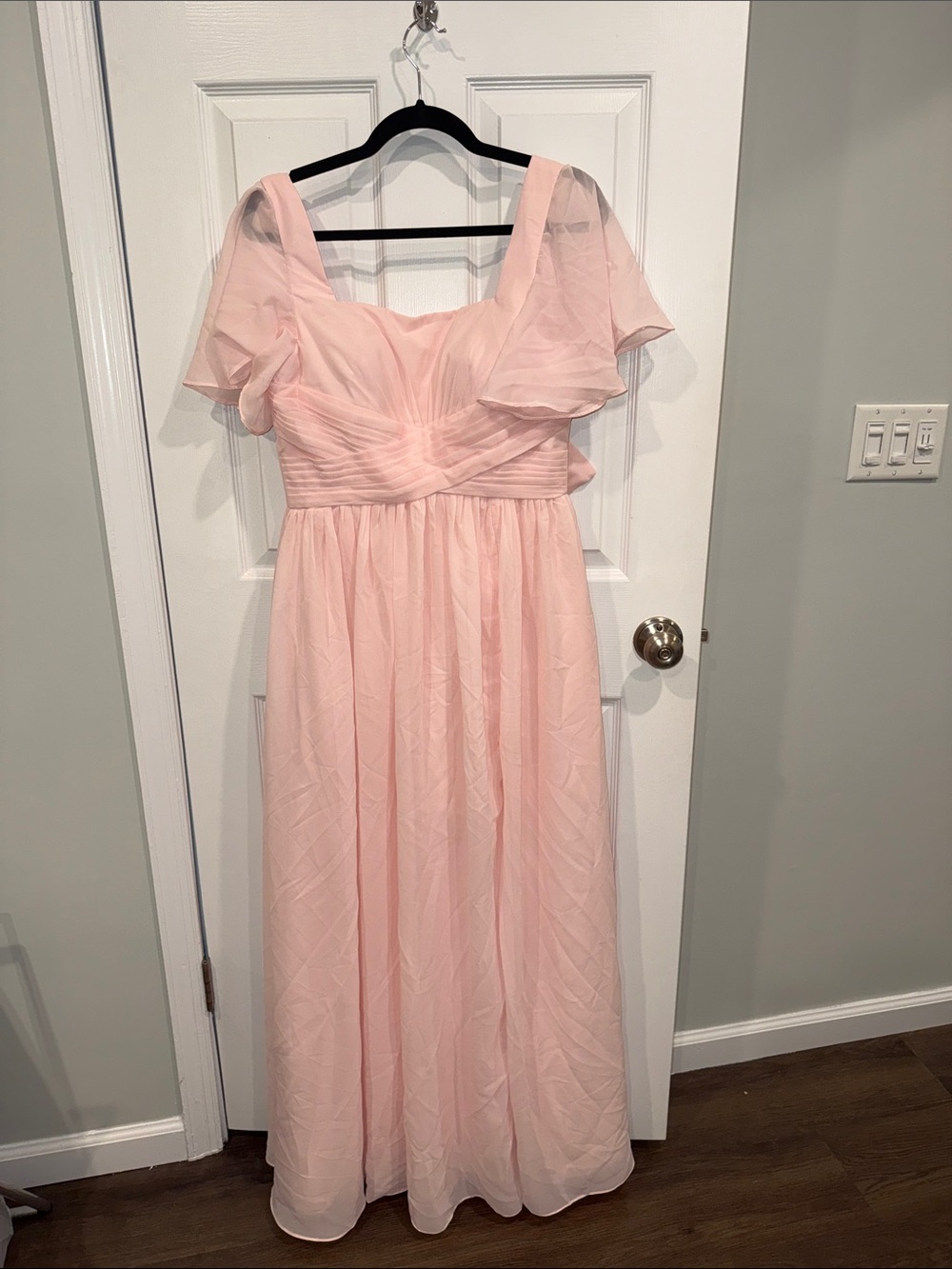 Light Pink Chiffon Maxi Dress